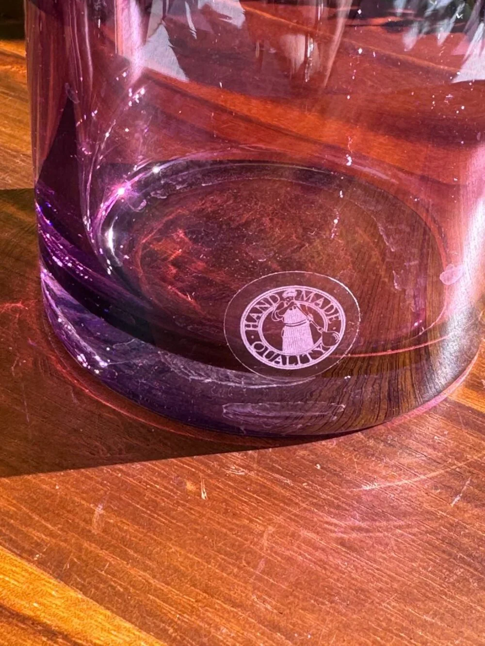 IKEA Medveten Amethyst Purple Glass Bottle Vase Designed by Gunnel Sahli